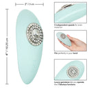 Jopen Pave Grace Crystal Mini Massager in mint green with gemstone, fits perfectly in your hand, offers 5 speeds.