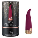 Jopen Starstruck Fling Flexible Silicone Vibrator packaging with vibrator featured, showcasing its stylish design and features.