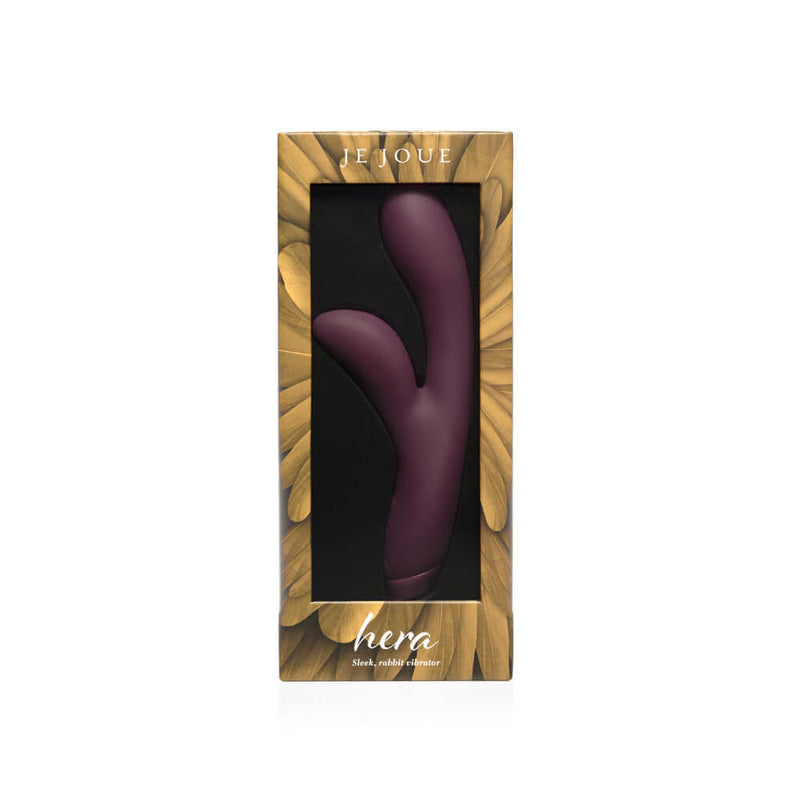 Je Joue Hera Rechargeable Silicone Rabbit Vibrator Purple in elegant packaging showcasing its design.