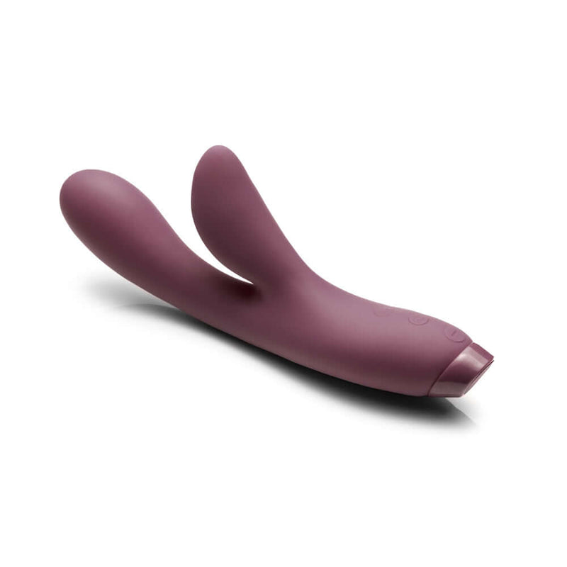 Je Joue Hera Rechargeable Silicone Rabbit Vibrator Purple on a white background.