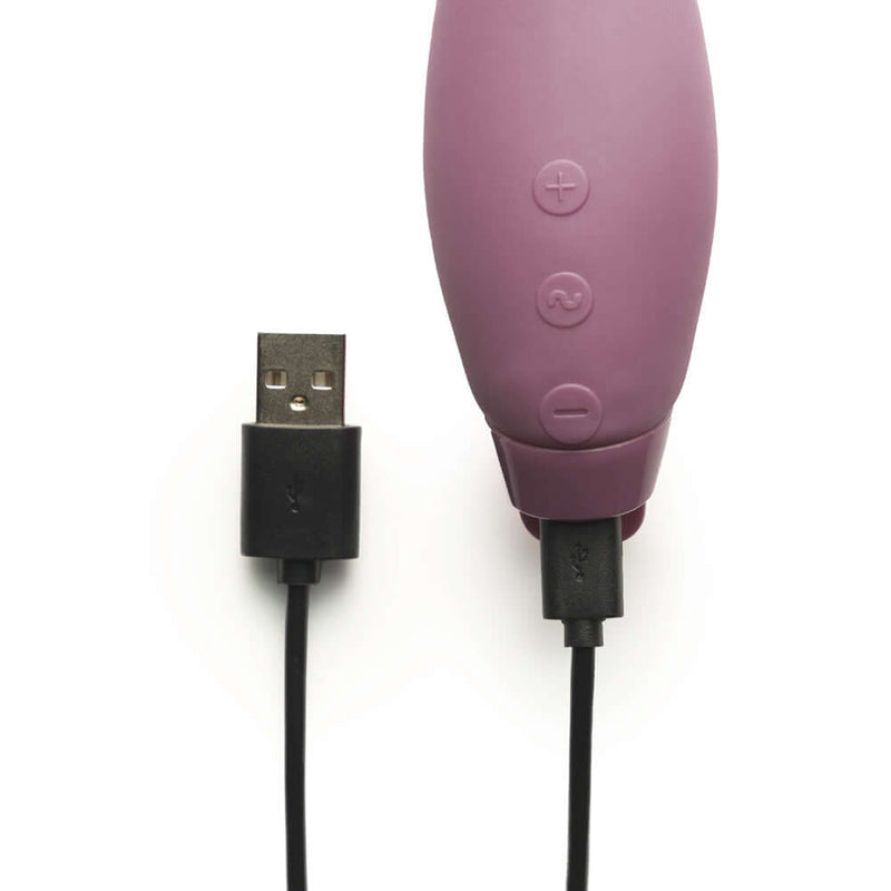 Je Joue Hera Rechargeable Silicone Rabbit Vibrator Purple with charging cable