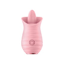 Luv Inc Tongue Flickering Vibrator Clitoral Stimulator Pink on a white background.