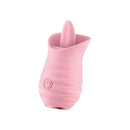 Luv Inc Tongue Flickering Vibrator Clitoral Stimulator Pink, featuring a soft, flexible silicone tip designed for pleasure.