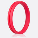 Screaming O Ring O Pro XXL Silicone Cock Ring Red displayed on a light background showcasing its stretchy and flexible design.