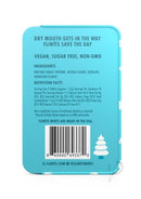 Flintts Mints Mouth Watering Oral Delights Snowy Pine back packaging with ingredients and nutrition facts.