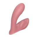 Luv Inc Pv71 Insertable Panty Vibrator Coral in a soft coral shade with a gently curved design.