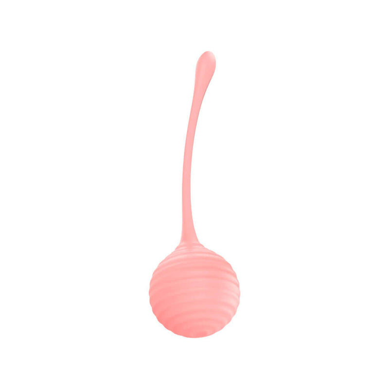 Luv Inc Kegel Balls Ribbed Silicone 2 Piece Set Light Pink - Soft ribbed silicone ball designed for pelvic floor training.