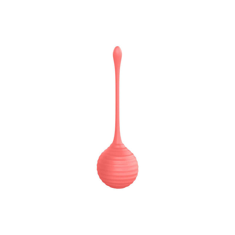 Luv Inc Kg88 Kegel Balls Ribbed Silicone 2 Piece Set Coral - ribbed silicone kegel ball for pelvic floor training.