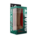 Shaft Model N 8.5 inch Dual Density Silicone Dildo Oak packaging showcasing FLEXISKIN™ liquid silicone design.