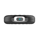 Forto F-15 Rechargeable Silicone Vibrating Cockring Black with control button for adjustable vibrations.