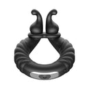 Forto F-24 Silicone Textured Vibrating Cockring Black featuring a unique design for enhanced pleasure.