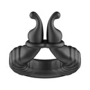 Forto F-24 Silicone Textured Vibrating Cockring Black features a unique design for enhanced stimulation.