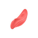 Luv Inc PV72 Remote Control Panty Vibrator Coral on a white background showcasing its sleek design.