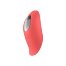 Luv Inc PV72 Remote Control Panty Vibrator Coral side view showcasing its vibrant design and functional controls.