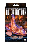 Alien Nation Copperhead Vibrating Grinder Copper Purple packaging with unique design and features.