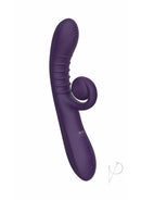 The Rabbit Company Rolling Rabbit Silicone Vibrator Purple, designed for dual action G-spot and external stimulation.