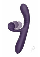 The Rabbit Company Rolling Rabbit Silicone Vibrator Purple, dual action vibrator for G-spot and external stimulation.