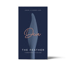 Deia The Feather Vibrating Tickler Silicone Blue packaging featuring sleek design and branding.