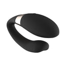 LELO TIANI DUO Dual Stimulation Couples Vibrator With Remote Black angled view on a white background.