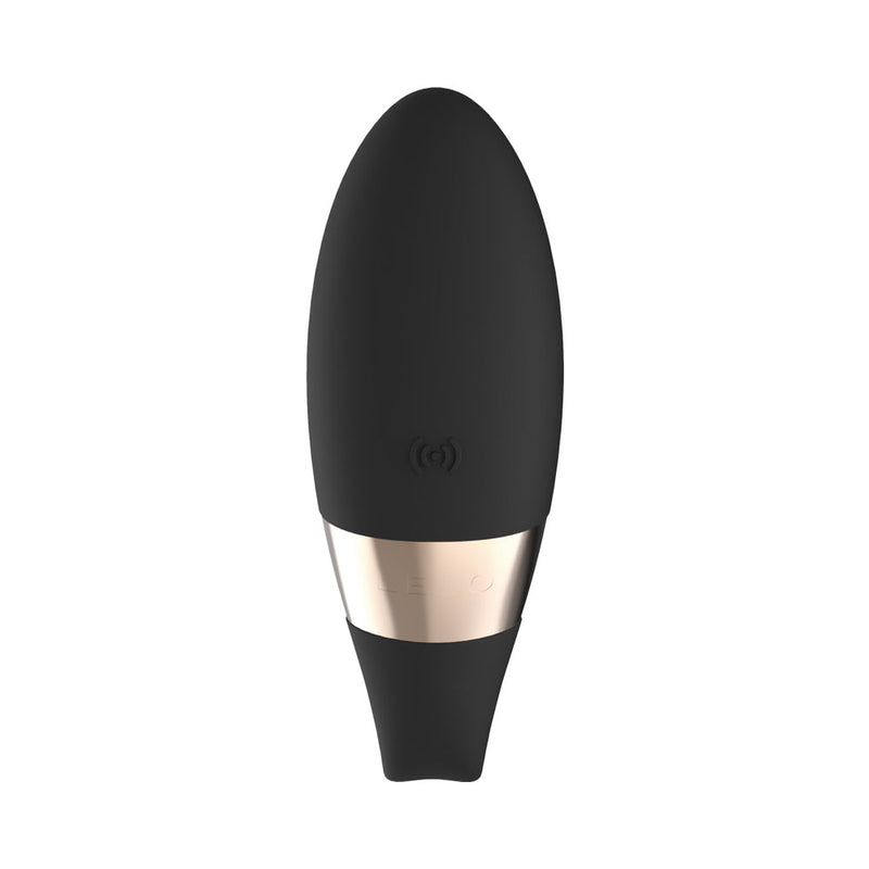 LELO TIANI DUO Dual Stimulation Couples Vibrator With Remote Black - top view of sleek silicone design.