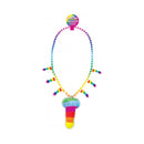 Rainbow Pecker Whistle Necklace showcasing a colorful beaded design with a playful whistle centerpiece.