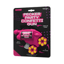 Hott Products Party Pecker Confetti Gun in pink packaging with shiny penis shaped confetti for celebrations.