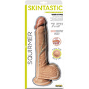 Skintastic Squirmer 7.5 Inch Ultra Skin Vibrating Dildo packaged showing realistic design and suction cup base.