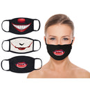Maskerade Joker Pennywise Vampire Face Masks 3 Pack featuring playful designs on reusable face masks.