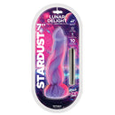 Stardust Lunar Delight 7 Inch Vibrating Dildo in packaging with sci-fi design and vibrant colors.