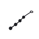 Nexus Excite Anal Beads Silicone Medium Black, sleek black anal beads for intermediate users.