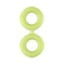 Forto F-81 Silicone Cock & Ball Double Ring Large Glow in light green color for enhanced pleasure and comfort.