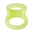 Forto F-22 Liquid Silicone Cock & Ball D-ring Large Glow in vibrant glow-in-the-dark green silicone design.