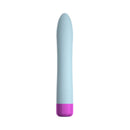 FemmeFunn Densa Bullet Dual Density Slimline Vibrator Light Blue on white background, showcasing elegant design and powerful features.
