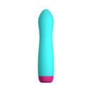 FemmeFunn Rora Rotating Bullet Vibrator Turquoise facing forward with a smooth design and pink base.