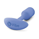 B-Vibe Snug Plug 1 Weighted Silicone Anal Plug Violet on a white background