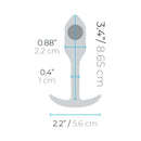 B-Vibe Snug Plug 1 Weighted Silicone Anal Plug Violet dimensions and specifications.