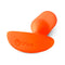 b-Vibe Snug Plug 3 Weighted Silicone Anal Plug Orange on a white background, showcasing its ergonomic design and vibrant color.