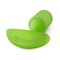 b-Vibe Snug Plug 3 Weighted Silicone Anal Plug Lime on a white background, emphasizing its sleek, ergonomic design.
