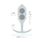 b-Vibe Snug Plug 3 Weighted Silicone Anal Plug Lime dimensions diagram showing size details.