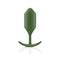 b-Vibe Snug Plug 4 Weighted Silicone Anal Plug Army in green silicone design for advanced anal stimulation.