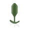 b-Vibe Snug Plug 4 Weighted Silicone Anal Plug Army in green silicone, designed for comfortable and intense anal pleasure.