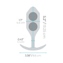 b-Vibe Snug Plug 4 Weighted Silicone Anal Plug Navy dimensions showing size and shape details