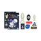 b Vibe 10 Piece Asstronaut Glow in the Dark Butt Play Set with plugs and stickers, including instruction book.