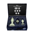 b Vibe 10 Piece Asstronaut Glow in the Dark Butt Play Set displayed in a cosmic-themed box with contents visible.