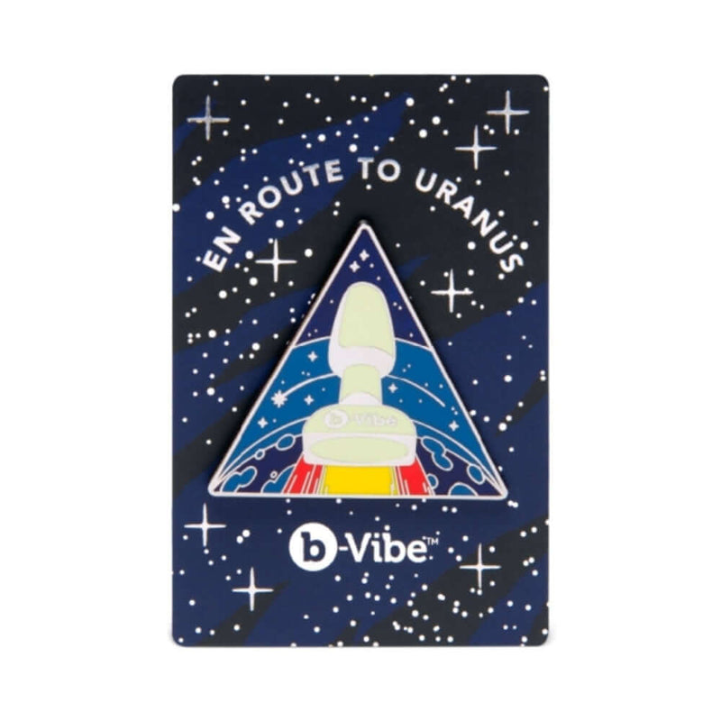 b Vibe 10 Piece Asstronaut Glow in the Dark Butt Play Set packaging featuring a rocket graphic with the text EN ROUTE TO URANUS.