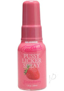 GoodHead Pussy Licker Spray Strawberry 1 Oz bottle with pink label and strawberry design.