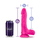 Au Naturel Bold Thrill 8.5 inch Dildo Pink shown next to a soda can for size comparison, highlighting its realistic details.