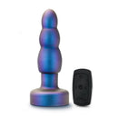 Anal Adventures Matrix Kinetik Plug Space Age Blue with remote control and shimmering finish.