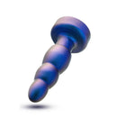 Anal Adventures Matrix Kinetik Plug Space Age Blue with shimmering finish and tapered design for enhanced pleasure.