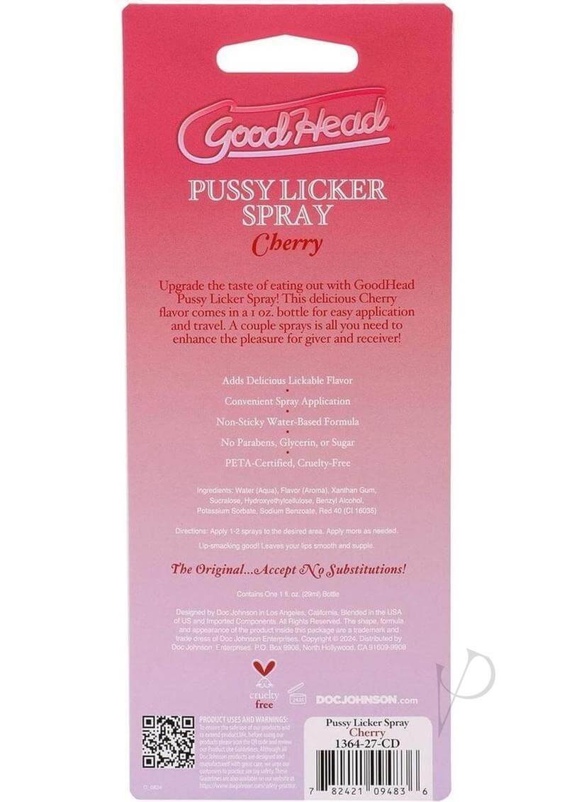 Goodhead Pussy Licker Spray Cherry 1oz-3